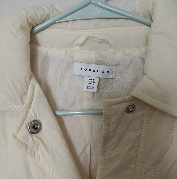 Topshop Quilted Cream Jacket - Picture 4 of 10